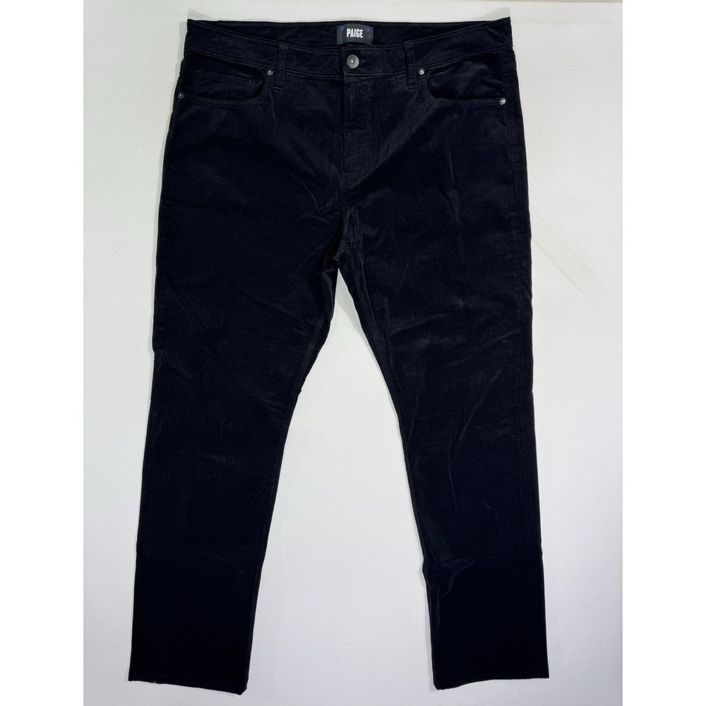 PAIGE Federal Mens 38 Black Slim Straight Micro Corduroy Pants 39x33
